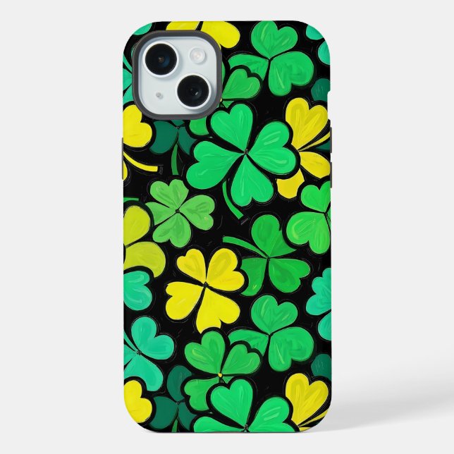 Coque iPhone Pattern St. Patrick's Day Clowers  (Verso)