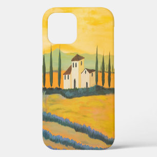Coque iPhone 12 Paysage toscan, peintre privé, peinture acrylique