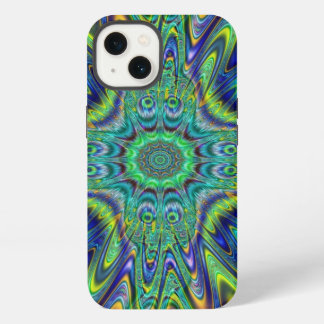 Etui iPhone 13 Peacock Feather Neon Fractal Funky Designer Art
