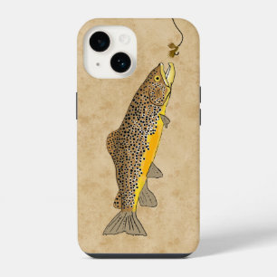 Coque Pour iPhone 14 Pêche à la mouche de la truite brune