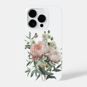 Coque Pour iPhone 14 Plus Peine rose pâle délicate avec papillon