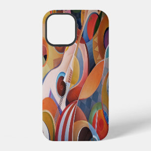 Coque iPhone 12 Peinture Abstraite Musicale Faite Main