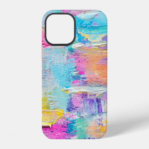 Coque iPhone 12 Peinture acrylique dessinée à la main. Arrière-gro