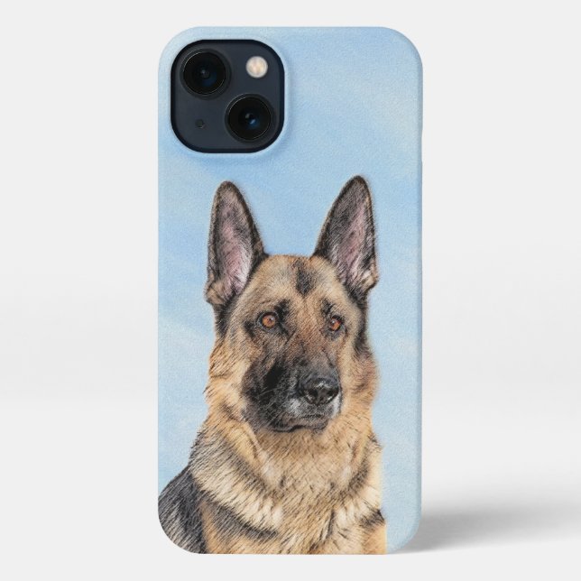 Coque iPhone Peinture berger allemande - jolie art original chi (Verso)
