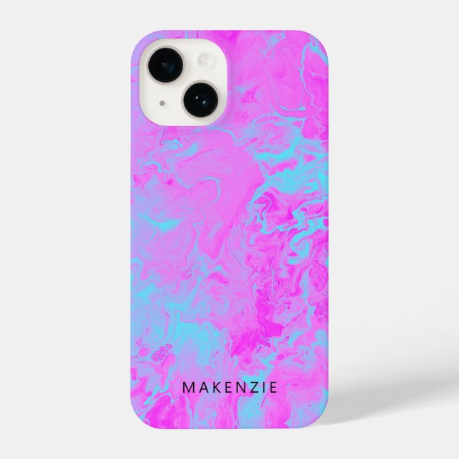 Coque iPhone Peinture coulée brillante personnalisée (Verso)