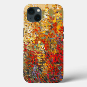 Etui iPhone 13 Peinture murale lumineuse de jardin de fleurs sauv
