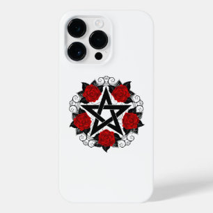 Coque Pour Pour iPhone 14 Pro Max Pentagramme aux roses rouges