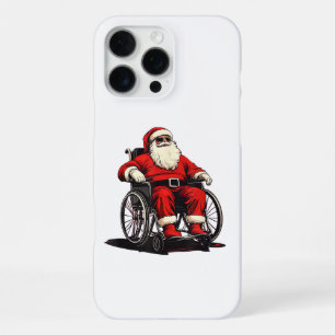Coque iPhone 16 Pro Max Père Noël lunettes de soleil en fauteuil roulant p