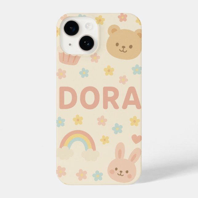 Coque iPhone personalize Soft Pastel Cute Phone Case with Name (Verso)