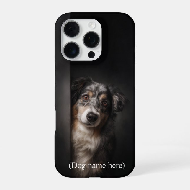 Coque iPhone Personalized Australian Shepherd Portrait iPhone C (Verso)