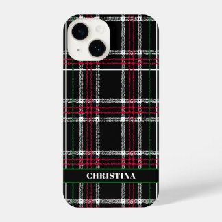 Coque Pour iPhone 14 Personalized Christmas Plaid phone case