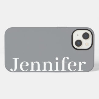Etui iPhone 13 Personalized Custom Name Simple Elegant Dark Grey 