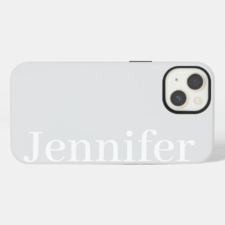 Etui iPhone 13 Personalized Custom Name Simple Elegant Light Grey