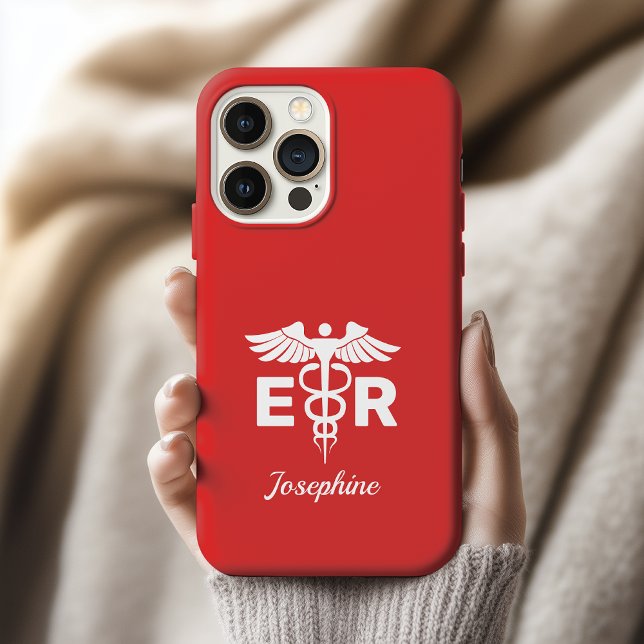 Coque iPhone Personalized ER Nurse Phone Case, ER Birthday Gift (medical healthcare worker gift, personalized nurse appreciation case, nurse school graduation gift,)