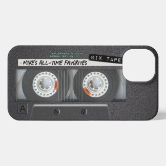 Etui iPhone 13 Personnalisable bande de mélange de cassette rétro