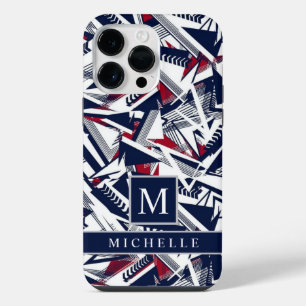 Coque Pour Pour iPhone 14 Pro Max Personnalisable blanc gris foncé bleu rouge géomét