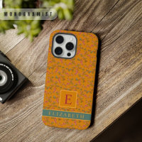 Personnalisable Orange Jaune Floral Oiseau Rose