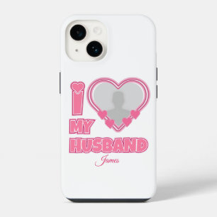 Coque Pour iPhone 14 Personnalisé J'aime mon mari – Ajouter une photo e