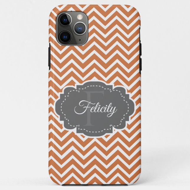 Coque iphone personnalisé Orange Chevron (Dos)