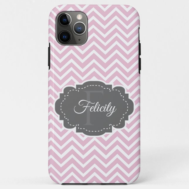 Coque iphone personnalisé Pink Chevron (Dos)