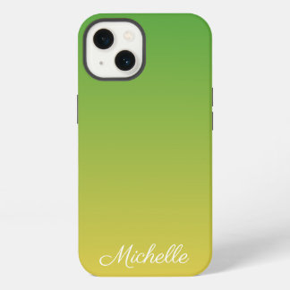 Etui iPhone 13 Personnalisé vert et jaune ombre Coque-Mate iPho