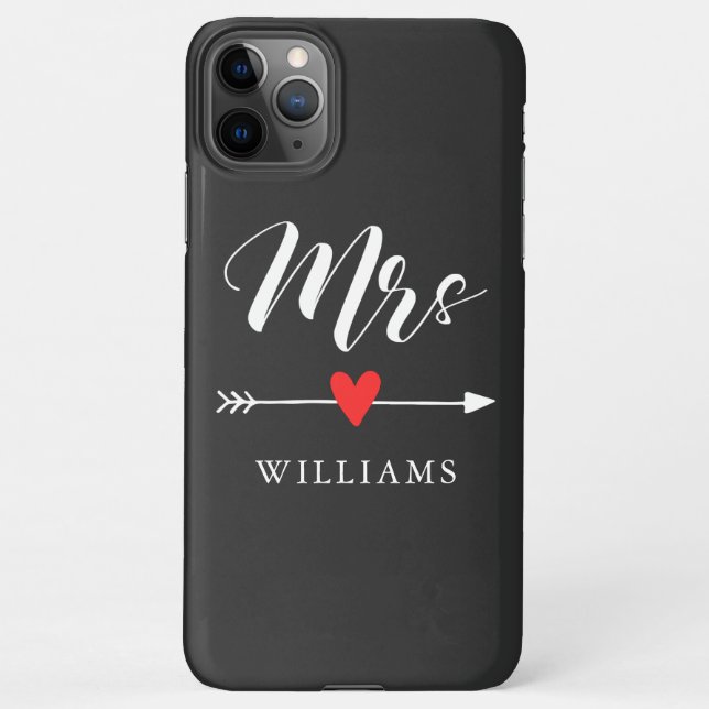 Coque iPhone Personnalisée Mme avec le coeur et la flèche (Dos)