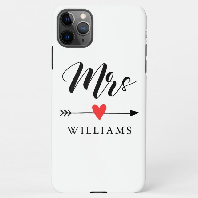 Coque iPhone Personnalisée Mme avec le coeur et la flèche (Dos)