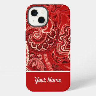 Etui iPhone 13 Personnaliser Boho Red Bandanna Coque-coque iphone