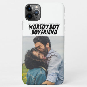 Coque iPhone 11Pro Max Petit ami photo noir texte 3d