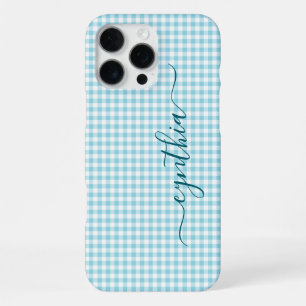 Coque iPhone 16 Pro Max Petit œuf de Robin bleu Gingham Signature