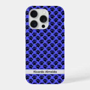 Petite empreinte de patte de chien en noir et bleu