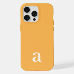 Petite Lettre Monogramme Jaune-Orange Minimaliste