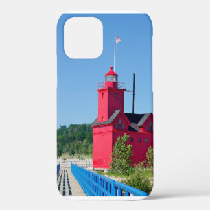 Coque iPhone 12 Phare de Big Red Michigan