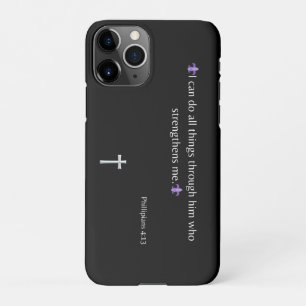 Coque iPhone 11Pro Philippiens 4:13 Bible Verse iPhone / coque ipad