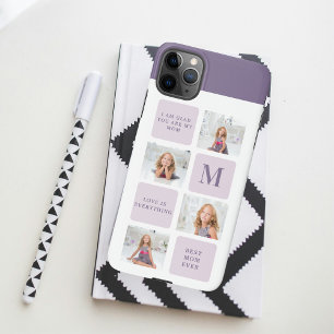 Coque iPhone 11Pro Max Photo Collage moderne Joyeux jour des mères violet