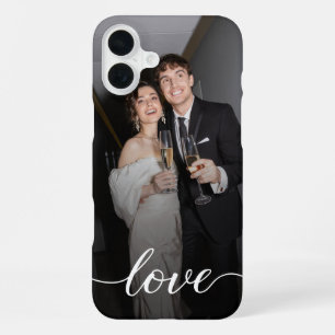 Coque iPhone 16 Plus Photo de couple avec texte d'amour personnalisé