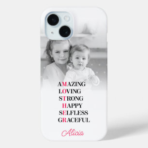 Coque iphone photo personnalisé de l'acronyme mère