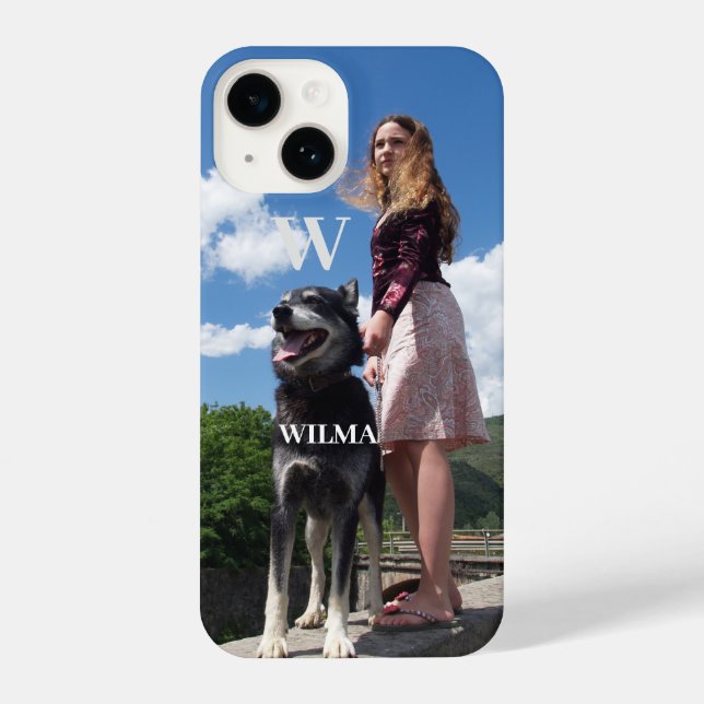 Coque iPhone Photo personnalisée Monogramme Apple iPhone X|11|1 (Verso)