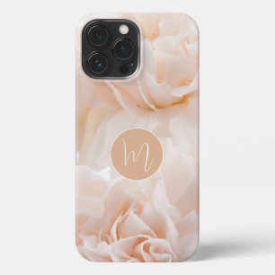 Etui iPhone 13 Pro Max Photographie de pastel rose initiale monogrammée