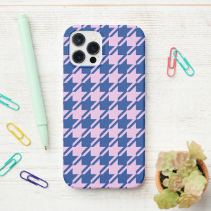 Coque iPhone 12 Pro Pied de fond rose+Motif bleu