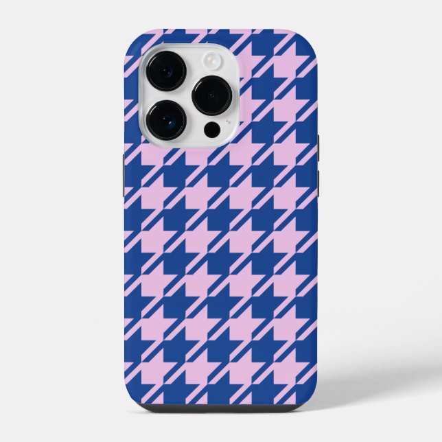Coque iPhone Pied de fond rose+Motif bleu (Verso)