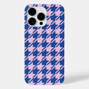 Coque Pour Pour iPhone 14 Pro Max Pied de fond rose+Motif bleu