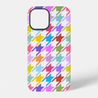 Pied-de-poule multicolore+blanc grand motif
