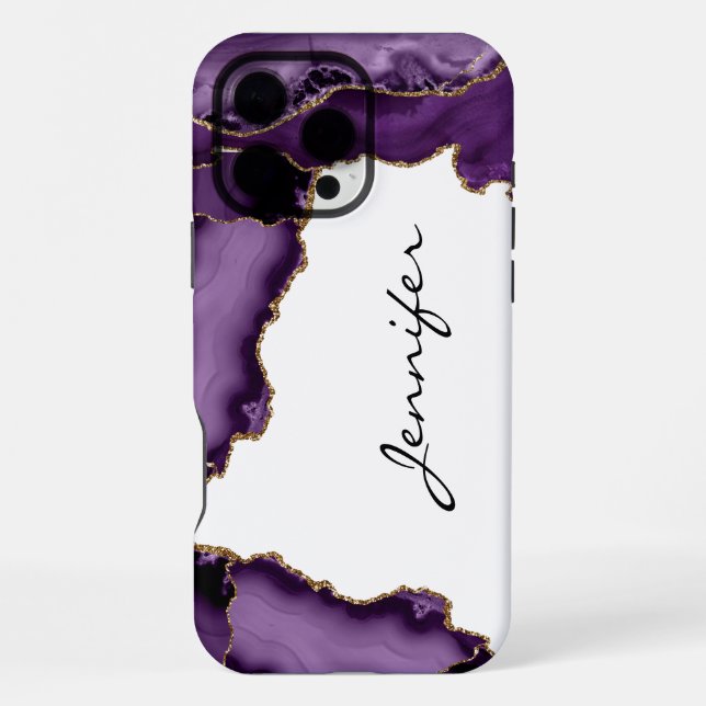Coque iPhone Pierre d'Agate Violette Géode iPhone  (Verso)
