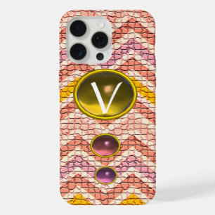 PIERRES PINK JAUNE ET CHEVRONS MOSAÏQUES MONOGRAMM