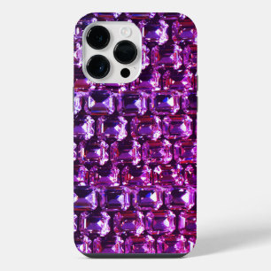 Coque Pour Pour iPhone 14 Pro Max Pierres précieuses violettes élégantes diamants