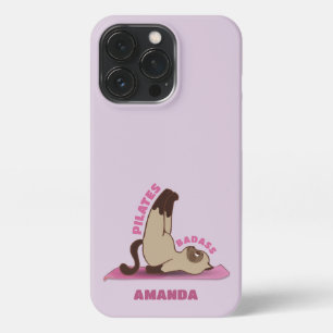 Etui iPhone 13 Pro Pilates Badass entraînement Kitty Cat Téléphone Ca