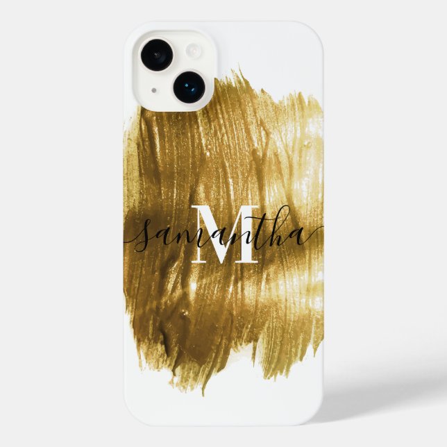 Coque iPhone Pinceau d'or (Verso)