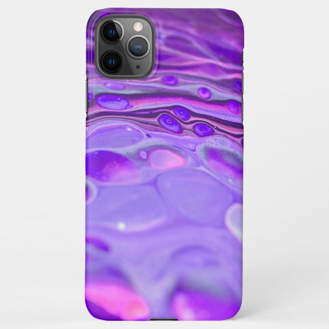 Coque iPhone Pink Acrylique violet, Fluid Art Peinture Marbre (Dos)