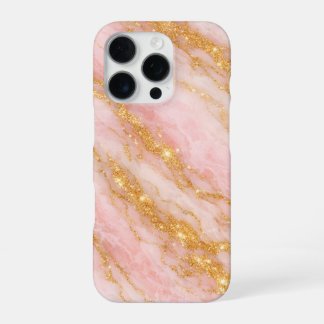 Coque iPhone 16 Pro pink and gold marble